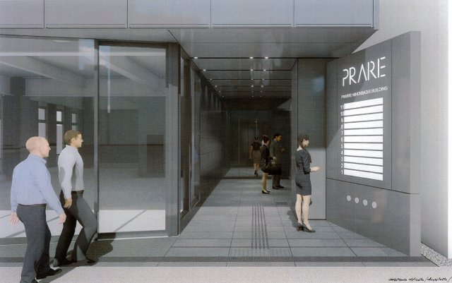 プレリー日本橋ビルのエントランス