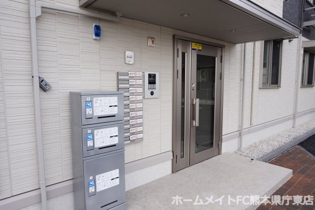 熊本市南区出仲間６丁目のアパートのエントランス