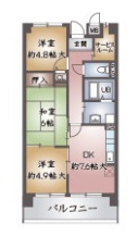 ボナージュ石橋の間取り