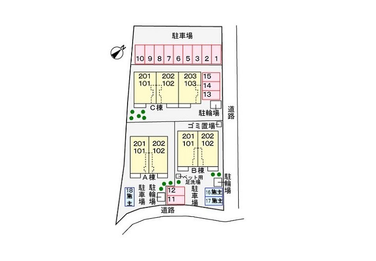パレ　ドールＣの区画図
