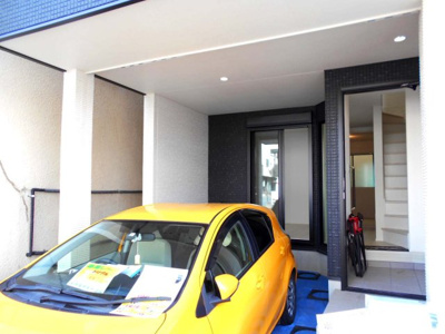 【駐車場】 | 新築　川口市　朝日1丁目(南鳩ケ谷駅)　全1棟　1号棟 | ・南鳩ケ谷駅徒歩12分・駐車場1台・3SLDKと吹抜けとトリプルバルコニー・十二月田小・十二月田中・