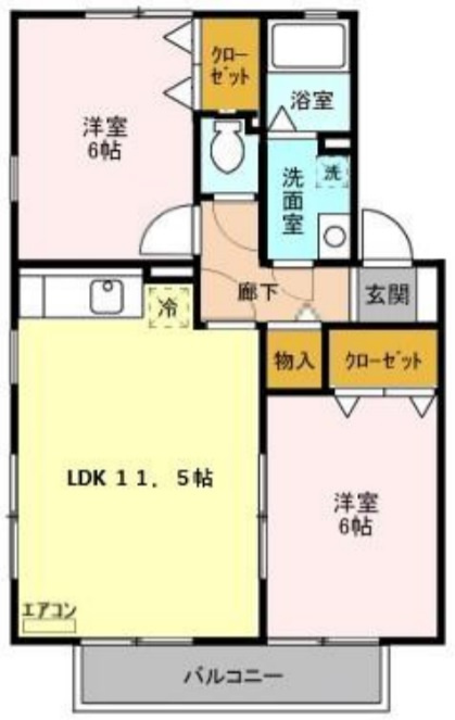 メイプルタウン川越的場Bの間取り