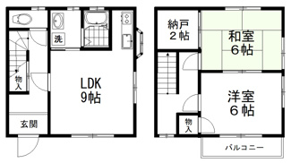 【間取り】 | 高林テラスハウス | コンパクトですが生活しやすい間取りです