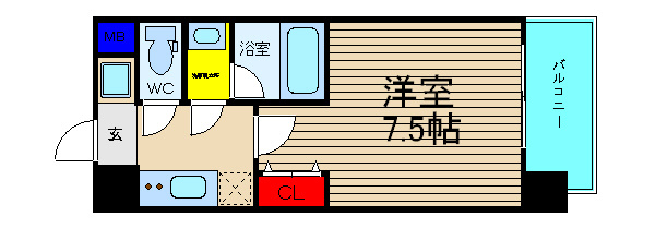 スプランディッド難波Ⅱの間取り