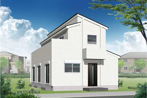 敷地51坪！ＬＤＫ２０帖の広々４LDK♪全居室南向き。保土ヶ谷区境木本町　新築戸建ての外観パース