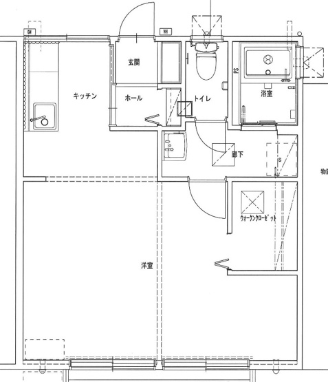 【間取り】 | コーポ佐々木 | フローリングの１ルーム