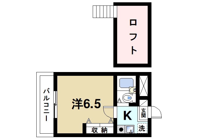 シティパレス生駒谷田町Ｐ７の間取り|ロフト付きの間取り