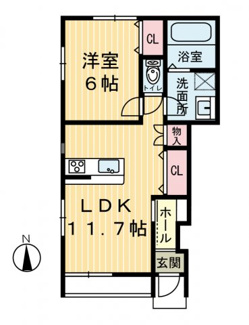 【間取り】 | ウィンディタウン貝島Ⅱ　A