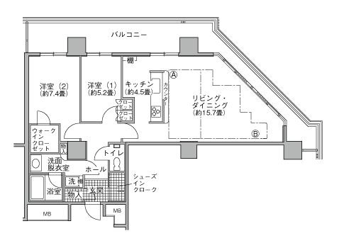 江東区豊洲５丁目の賃貸マンションの間取り