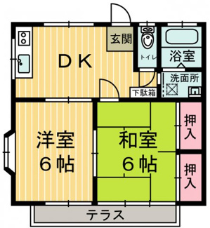 【間取り】 | コーポ石川B