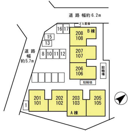 グランボヌール花屋敷 A棟の区画図