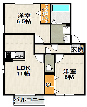 グランボヌール花屋敷 A棟の間取り