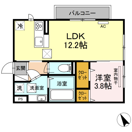 合志市須屋のアパートの間取り