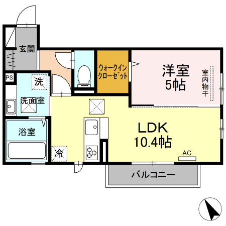 合志市須屋のアパートの間取り