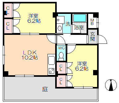 【間取り】 | サンハイツホリウチ南七松