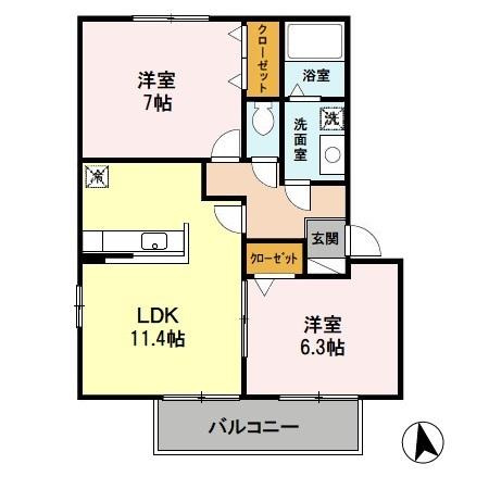リビングタウン狭山池D棟の間取り