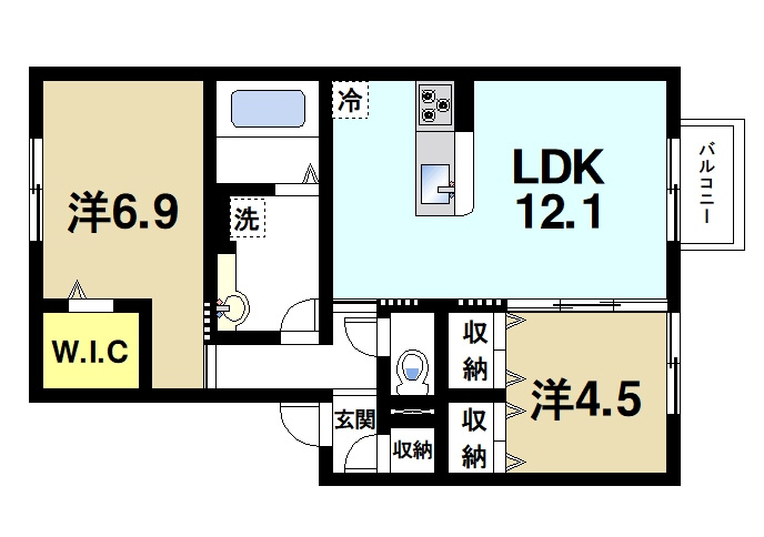 ヴィラフォレスタの間取り|2LDK