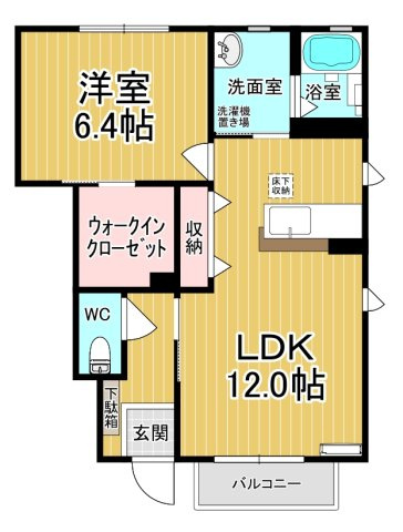 【間取り】 | ボヌールA | 2部屋採光☆オール洋間です♪
