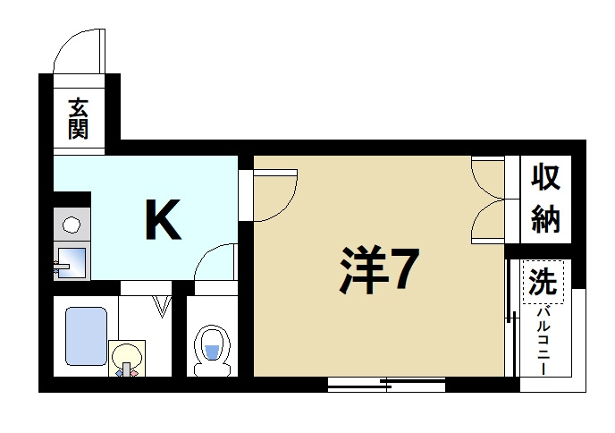 キリン1番館の間取り|1Kの間取りです