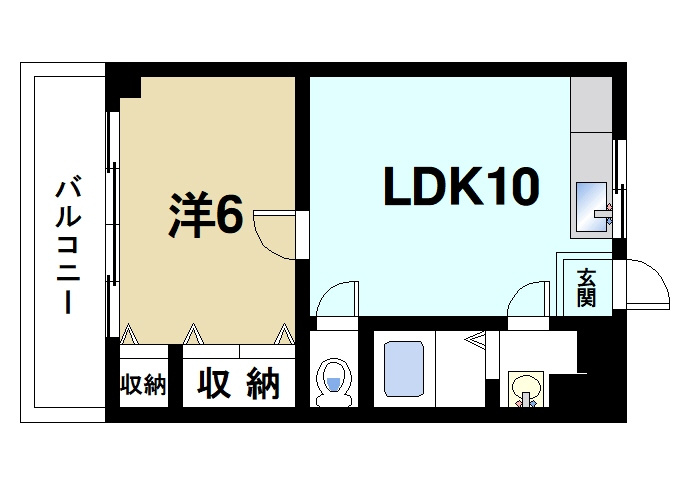 マンション　ヒライの間取り|収納がしっかりついた1LDK！