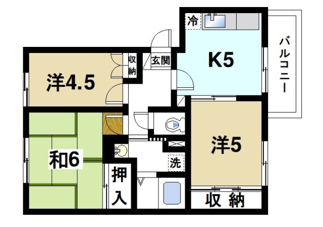 ハピネスＡの間取り|ゆったりと過ごすことができるファミリータイプです