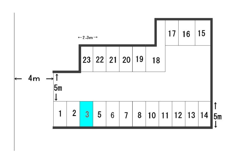 志茂3-3-26駐車場の区画図