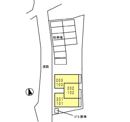 上益城郡益城町大字古閑のアパートの区画図