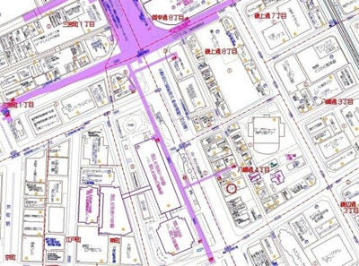 【地図】 | フラワーロード沿いにある事務所物件