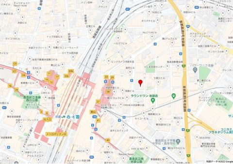 豊島区東池袋１丁目の店舗事務所の地図