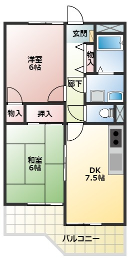 コーポライムグリーンの間取り