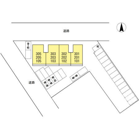 熊本市中央区保田窪１丁目のアパートの区画図