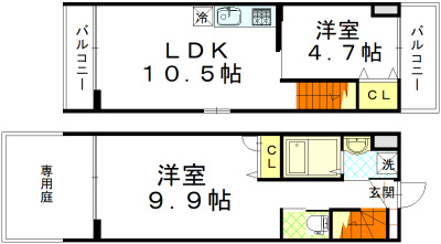 LaVita二条月光（ラヴィータ二条月光）の間取り