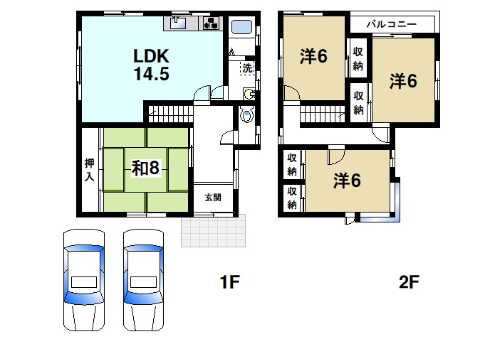朝日町２丁目戸建の間取り