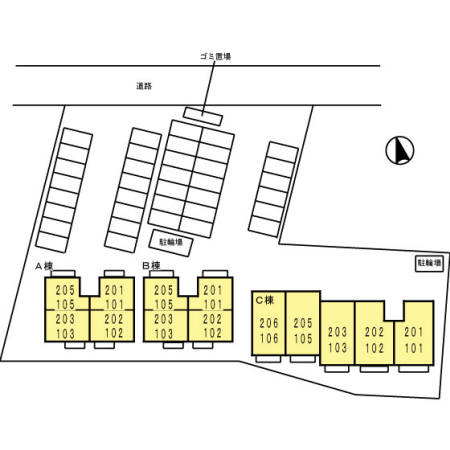 アザレアコートアミカ　A棟の区画図