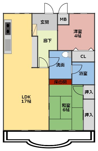 シャトーカワイの間取り