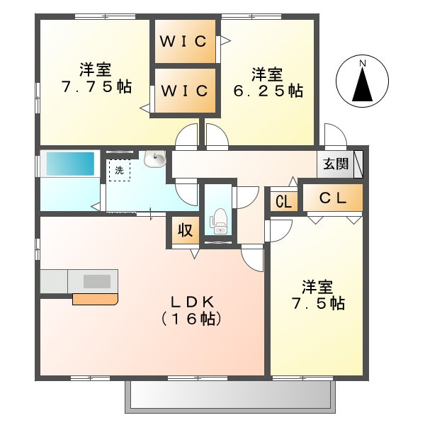 プレザントＡの間取り