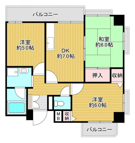 アメニティレジス富田林の間取り