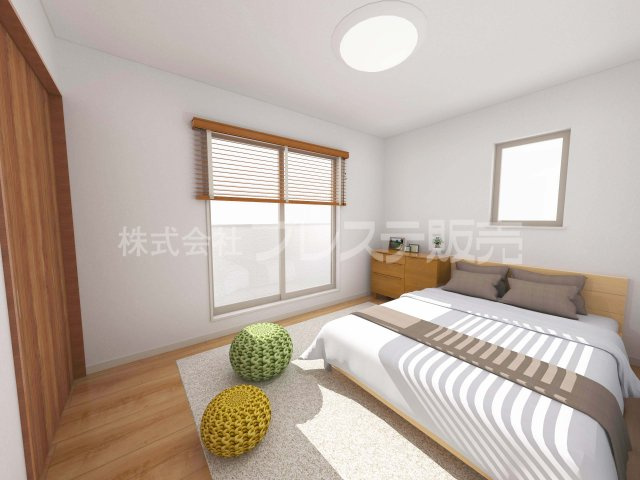 大和郡山市小林町の新築一戸建の洋室|２階洋室（主寝室）完成イメージ／南向きですので、陽あたり良好です♪