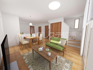 【居間・リビング】 | リビング完成イメージ／南向きです♪