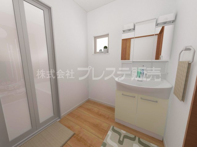 大和郡山市小林町の新築一戸建の洗面所|洗面完成イメージ／シャワー付き洗面化粧台