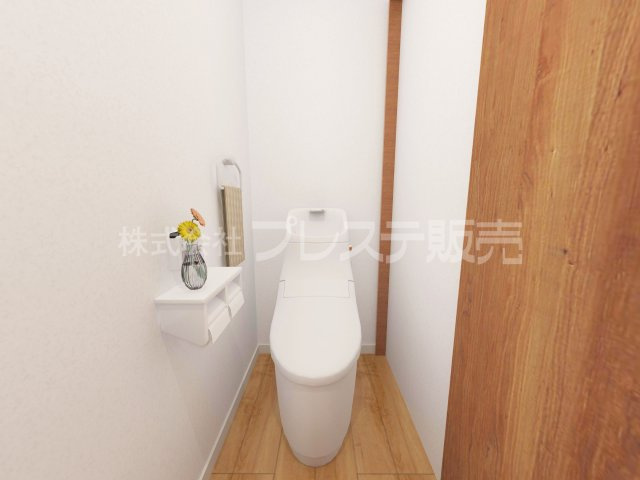 大和郡山市小林町の新築一戸建のトイレ|１階トイレ完成イメージ／温水洗浄便座を標準装備！
