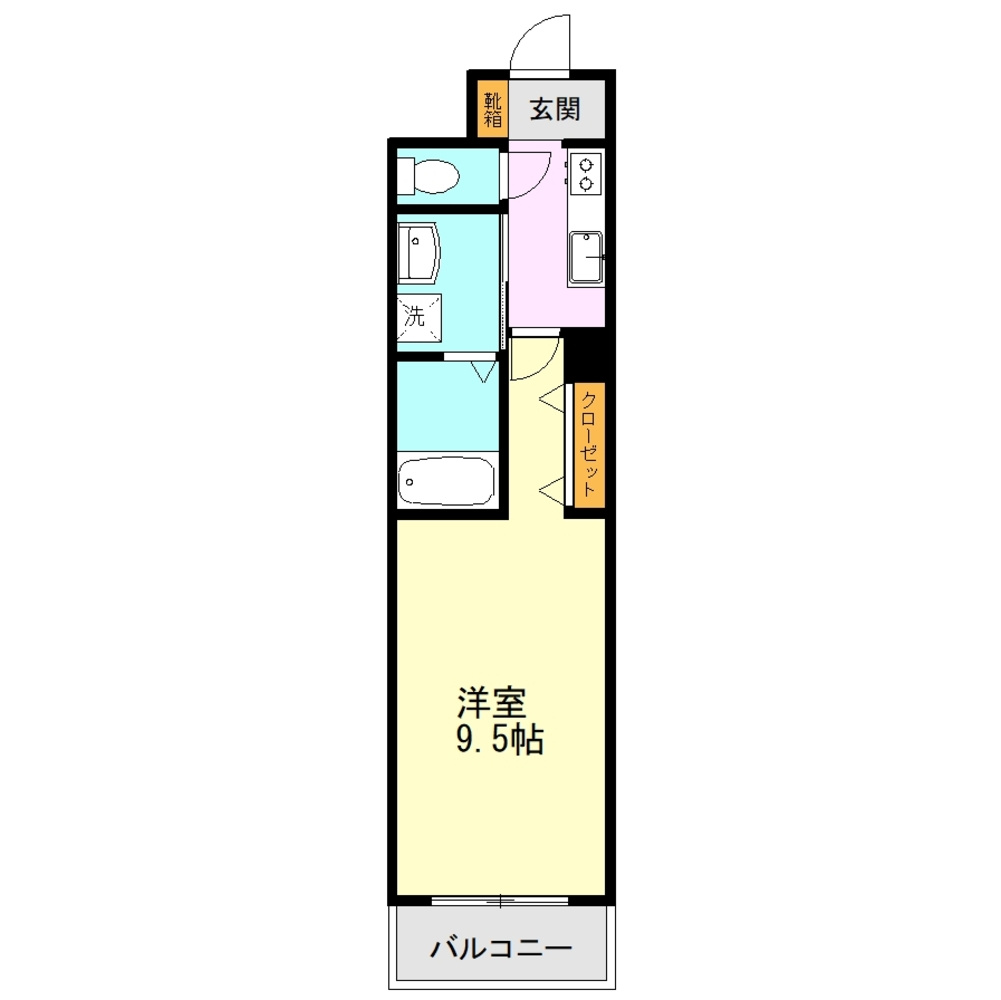 熊本市中央区小沢町の賃貸マンションの間取り