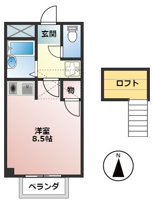 フレグランスモリカワBの間取り