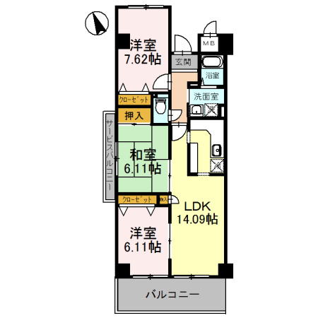 ラ・メゾンMSⅡの間取り