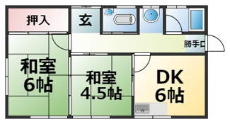 【間取り】 | 苗鹿1丁目安本邸貸家