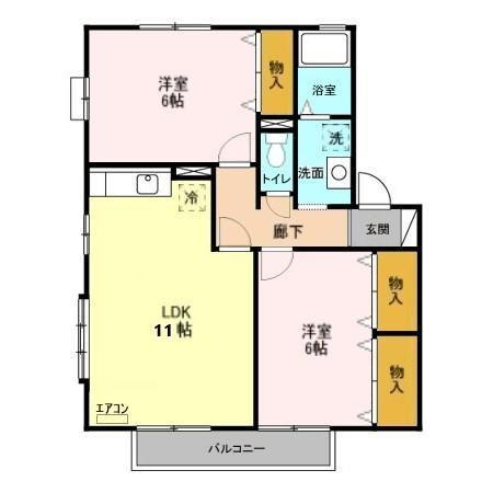 メイプルタウン川越的場Fの間取り