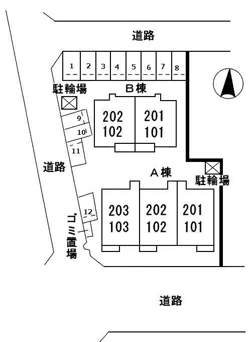 サンフォレストⅠの駐車場