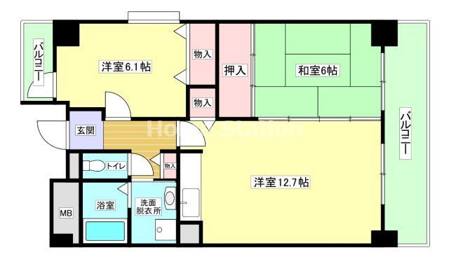 【間取り】 | パルハセトン鷺洲