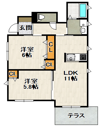 フルートの間取り