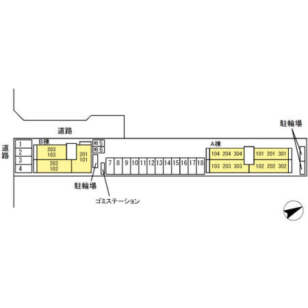 アネシス寺家A・B　A棟の区画図